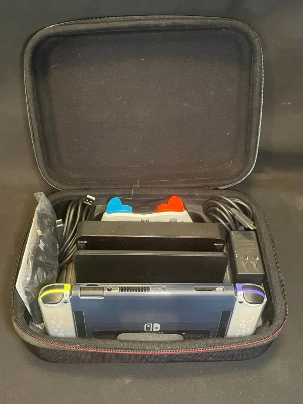 Nintendo Switch OLED With Travel Case Controller And Accessories